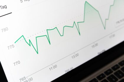 Graphique boursier sur écran pour illustrer le calcul du rendement du dividende